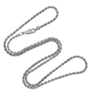 Vintage Italy Sterling Silver 925 Rope Chain Necklace 19.5"